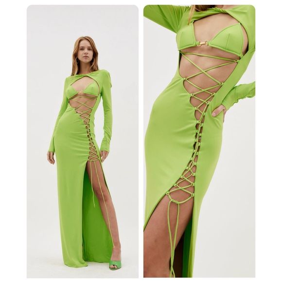 Dundas Blink Lace-Up Column Gown - Picture 1 of 16